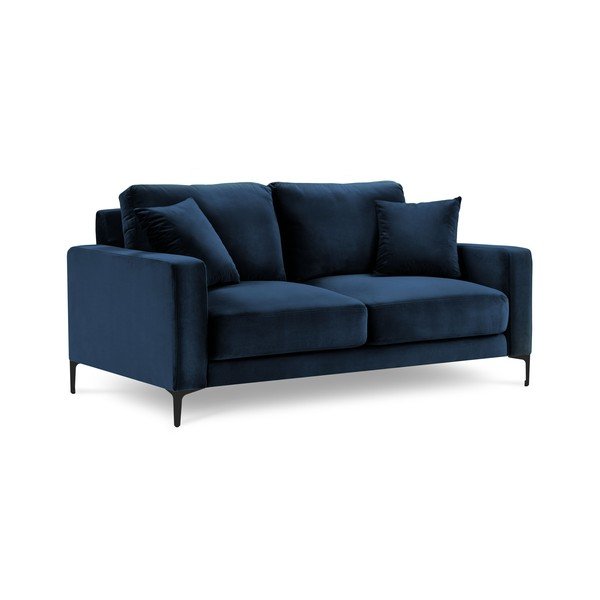 Jūras zils samta dīvāns Kooko Home Harmony, 158 cm-image-2