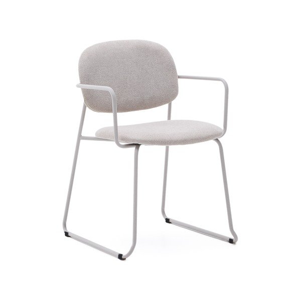 Bēšs metāla pusdienu krēsls ar roku balstiem Meli – Kave Home