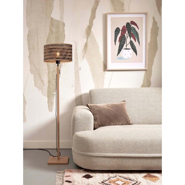 Melna/dabīga toņa stāvlampa ar bambusa abažūru (augstums 128 cm) Java – Good&Mojo-image-3