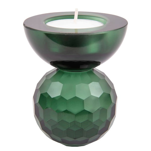Zaļš stikla svečturis Crystal Art – PT LIVING