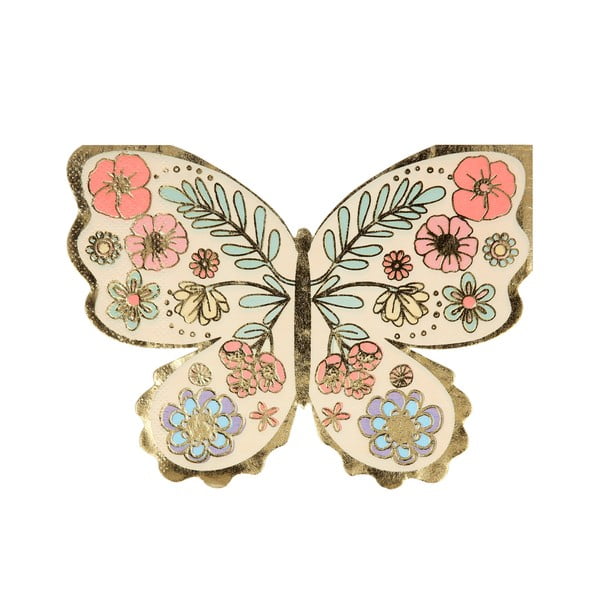Papīra salvetes (16 gab.) Floral Butterfly – Meri Meri