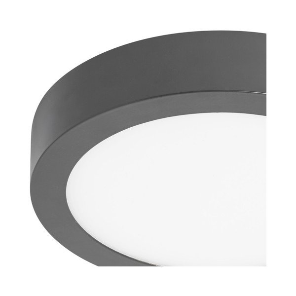 Pelēka apaļa griestu lampa SULION, ø 22,5 cm-image-2