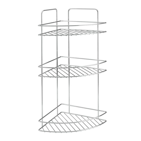 Spīdīgas sudraba krāsas tērauda vannas istabas plaukts Luxy – Metaltex