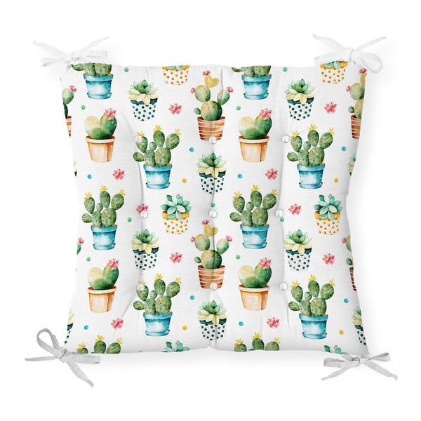 Sēdekļa spilvens ar kokvilnas maisījumu Minimalist Cushion Covers Tiny Cacti, 40 x 40 cm