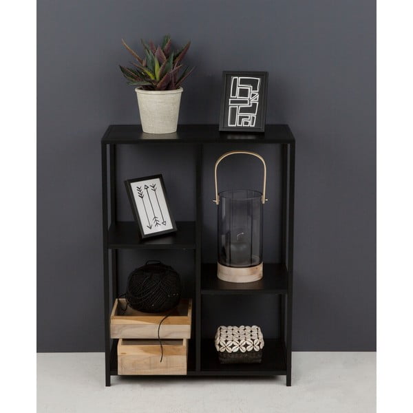 Melns metāla plaukts Canett Lite, augstums 81 cm-image-1