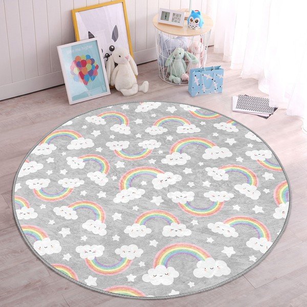 Pelēks bērnu paklājs ø 120 cm Comfort – Mila Home-image-4