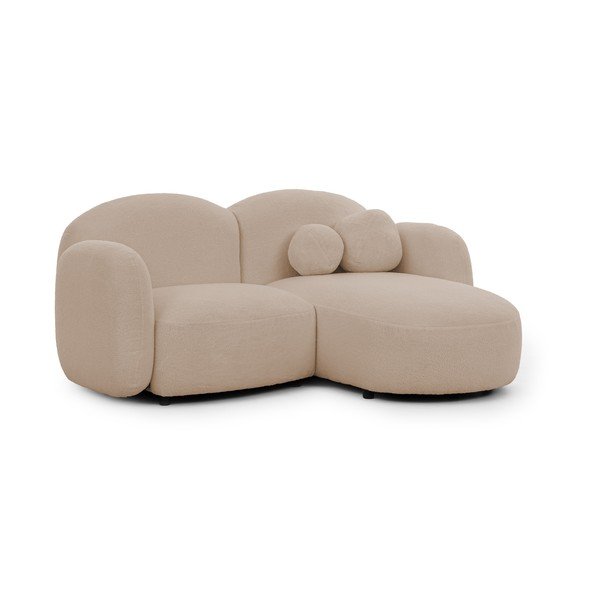 Gaiši brūns stūra dīvāns no buklē auduma (ar labo stūri/ar zvilni) Orbit – Ropez