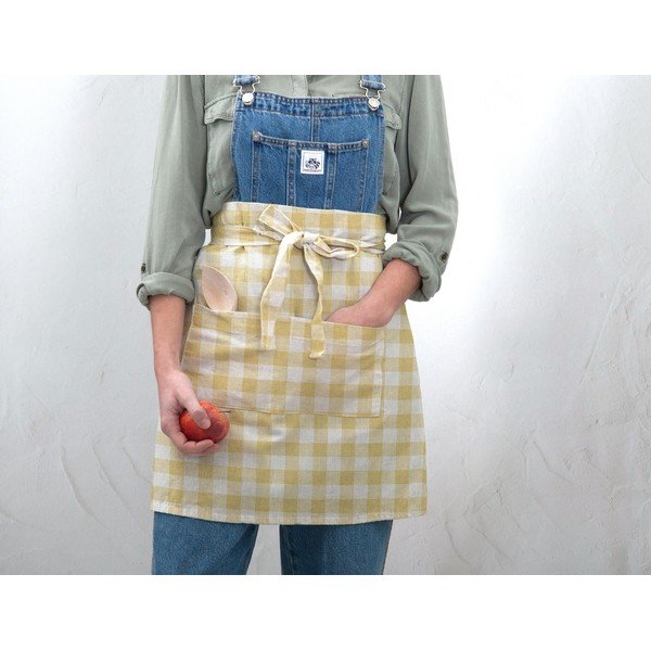 Lina priekšauts Really Nice Things Delantal de Lino Yellow Vichy-image-1