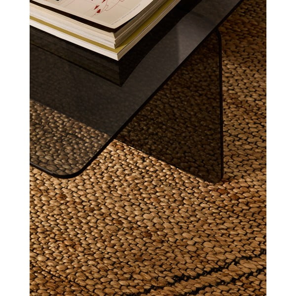 Pelēks stikla žurnālgaldiņš 60x120 cm Zaren – Kave Home-image-2