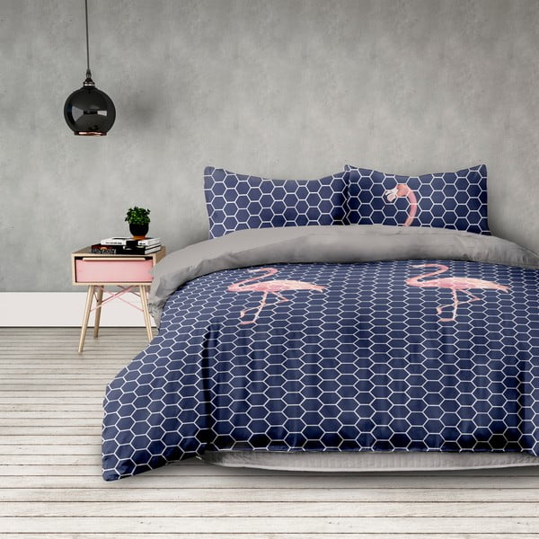 Divvietīga gultas pārklājs AmeliaHome Flamingo Dark, 220 x 240 cm + 63 x 63 cm
