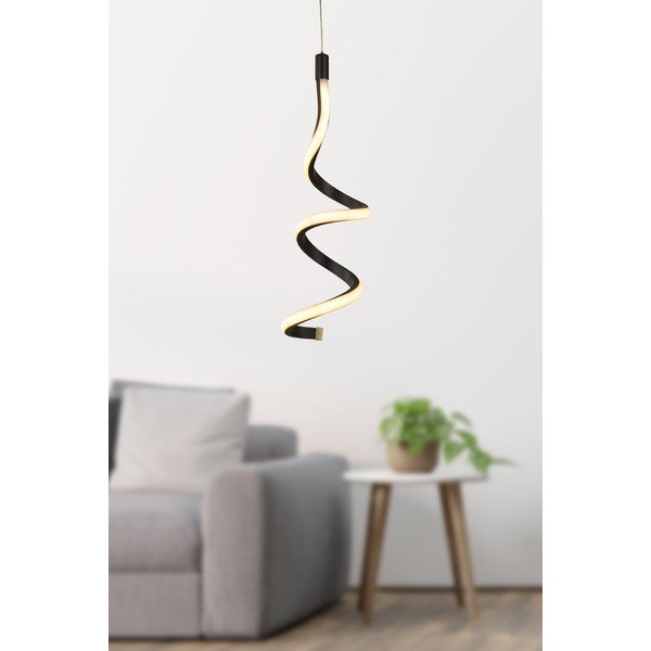 Melna metāla LED piekaramā lampa ø 12 cm Hilton – Squid Lighting-image-1