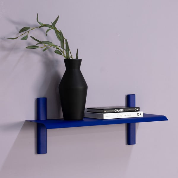 Zils metāla sienas plaukts 60 cm Hola – Spinder Design-image-1
