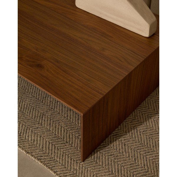 Tumša dabīga toņa žurnālgaldiņš ar riekstkoka imitāciju 70x140 cm Litto – Kave Home-image-3