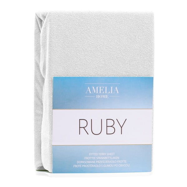 Balts frotē palags ar gumiju 240x220 cm Ruby – Restilo-image-2