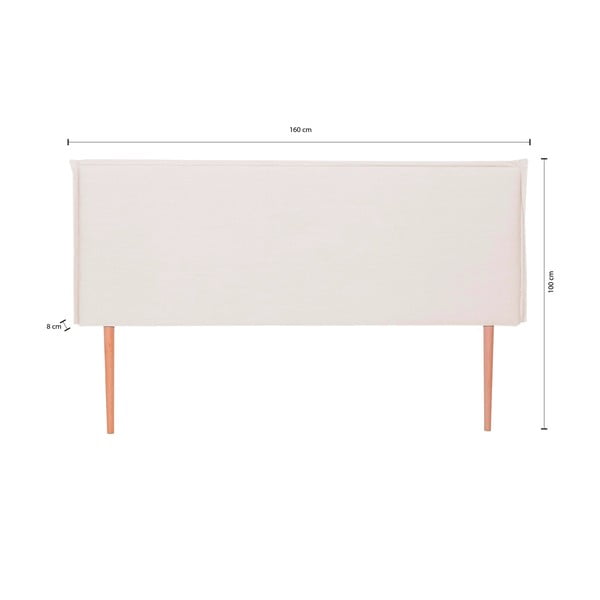 Bēšs polsterēts gultas galvgalis 160x100 cm Edmond – Really Nice Things-image-4