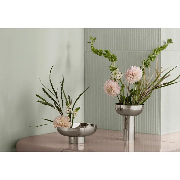 Sudraba krāsas nerūsējošā tērauda vāze (augstums 21 cm) Miyabi – Blomus-image-1