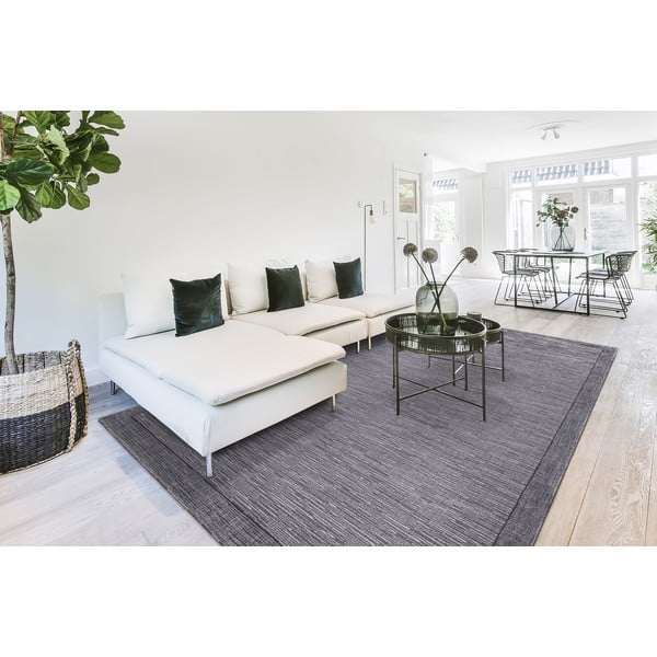 Tumši pelēks vilnas paklājs 200x300 cm Linea – Agnella-image-1