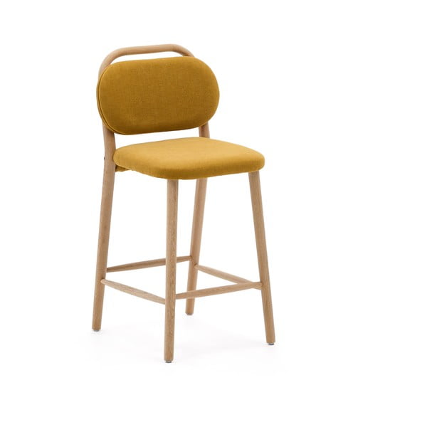 Sinepju dzeltens bāra krēsls (sēdekļa augstums 66 cm) Helda – Kave Home