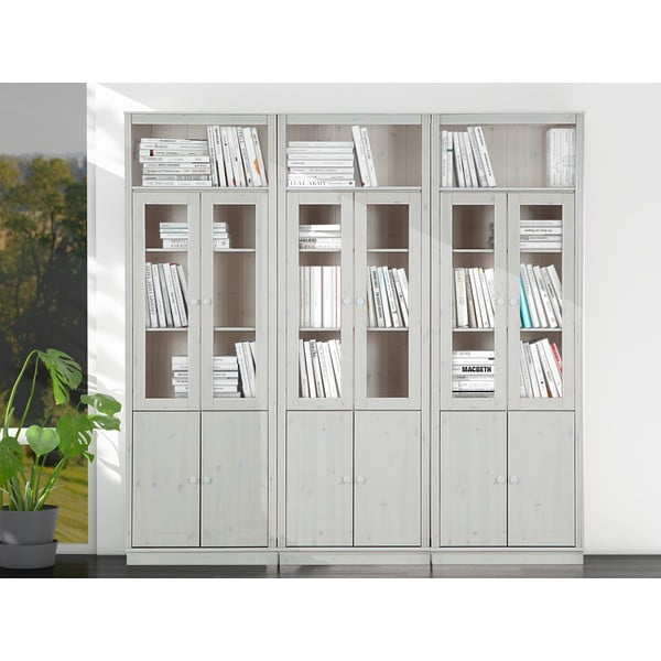 Balta priedes masīvkoka vitrīna 518x223 cm Anita – Støraa-image-1