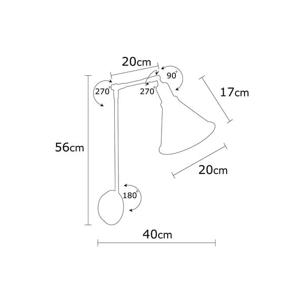 Melna sienas lampa ø 20 cm Chicago – Opviq lights-image-4