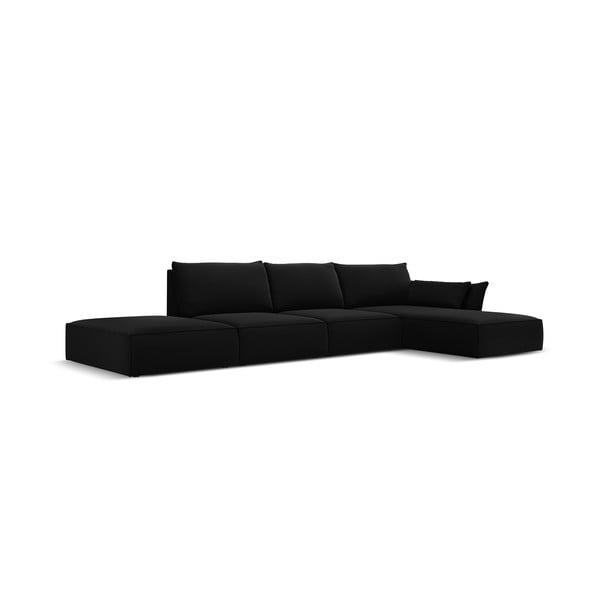 Melns samta stūra dīvāns (ar labo stūri/ar zvilni) Vanda – Mazzini Sofas-image-2
