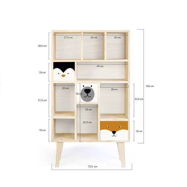 Balts grāmatu plaukts Little Nice Things Animals-image-2