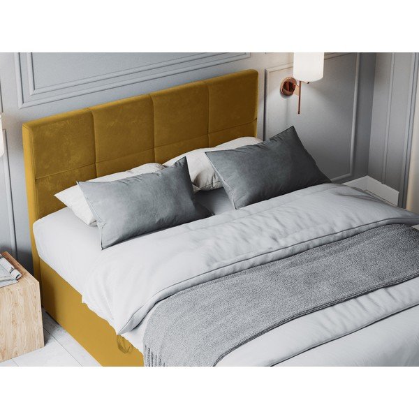 Sinepju dzeltena samta divguļamā gulta Mazzini Beds Mimicry, 180 x 200 cm-image-1