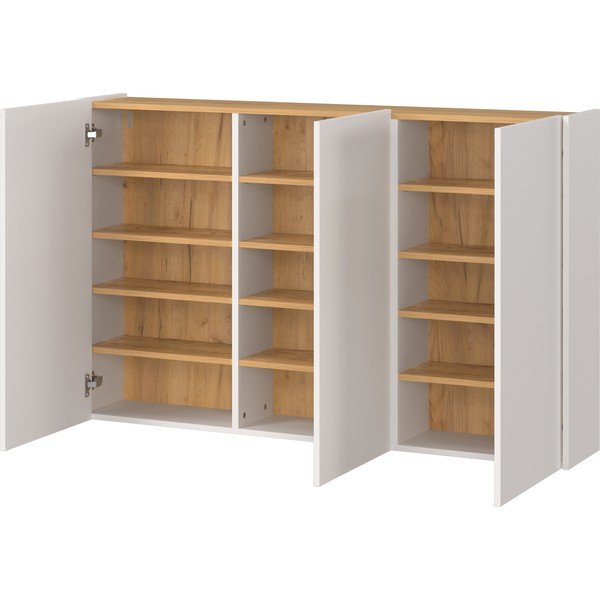 Krēmkrāsas skapītis ar ozolkoka imitāciju 138x87x25 cm Libbiano – Germania-image-2