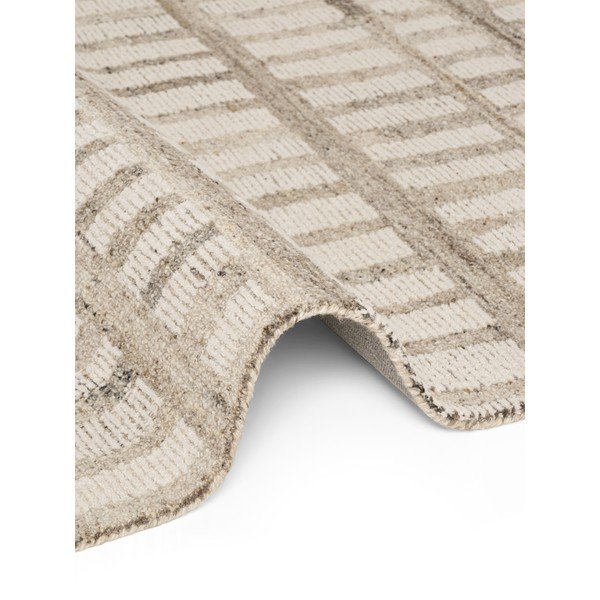 Krēmkrāsas ar rokām darināts vilnas paklājs 120x180 cm Boho 1.0 Linara – Vikosa-image-4