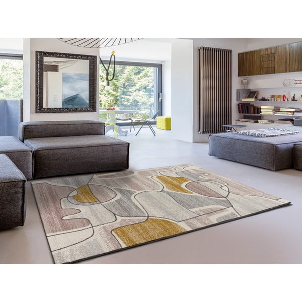 Dzeltens/krēmkrāsas paklājs 135x190 cm Ashley – Universal-image-1