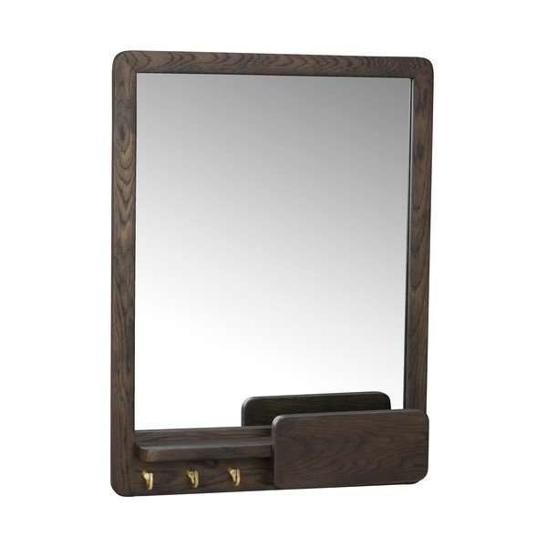 Sienas spogulis ar plauktu un koka rāmi 45x60 cm Inverness – Rowico-image-2