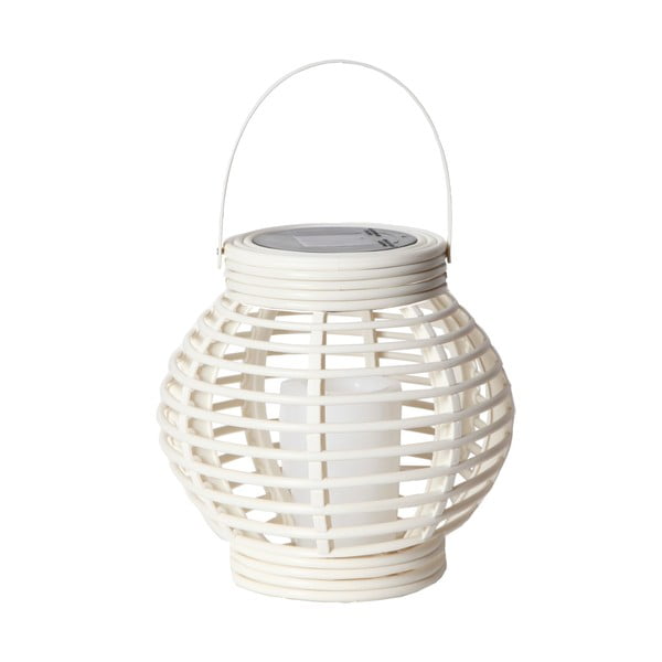 Balta LED laterna ar saules baterijām, piemērota izmantošanai ārtelpās Star Trading Rotang, augstums 16 cm