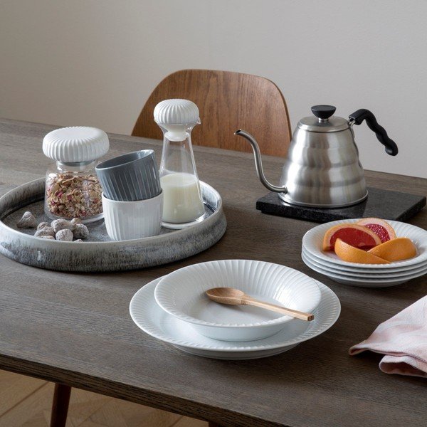 Balts porcelāna dziļais šķīvis Kähler Design Hammershoi, ⌀ 21 cm-image-1