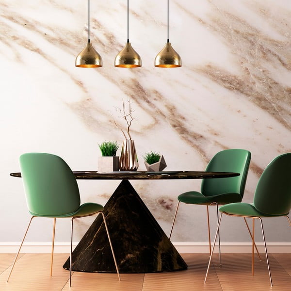 Zelta krāsas piekaramā lampa ar metāla abažūru Tattoo – Opviq lights-image-1