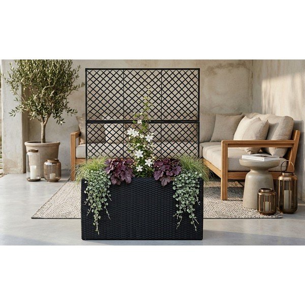 Melns dārza puķu pods Bonami Essentials Wall-image-3