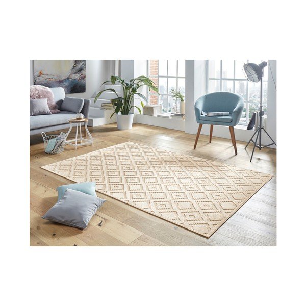Krēmkrāsas viskozes paklājs Mint Rugs Iris, 80 x 125 cm-image-3