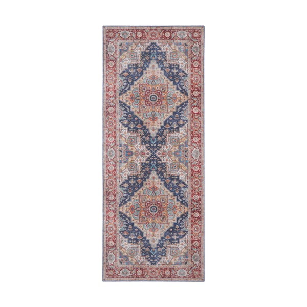 Zili sarkans paklājs Nouristan Sylla, 80 x 200 cm