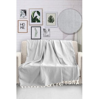 Gaiši pelēks kokvilnas gultas pārklājs Viaden HN, 170 x 230 cm