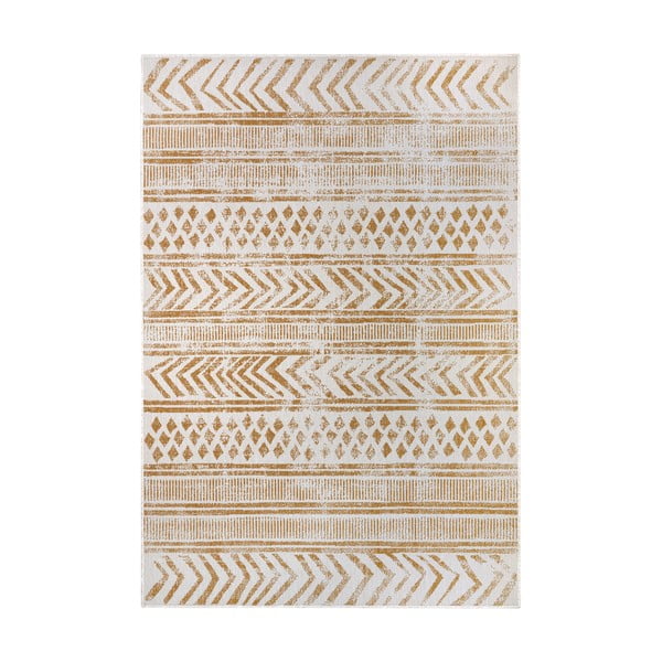 Okera dzeltens/balts āra paklājs 120x170 cm Biri – NORTHRUGS