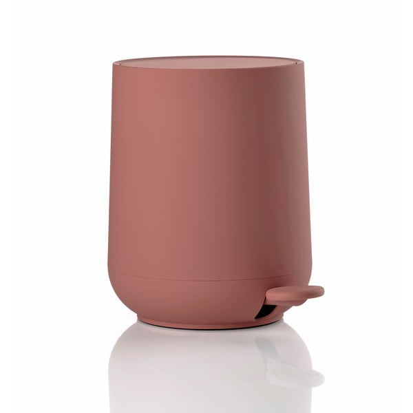 Gaiši sarkana plastmasas atkritumu tvertne ar pedāli 3 l Nova – Zone-image-2