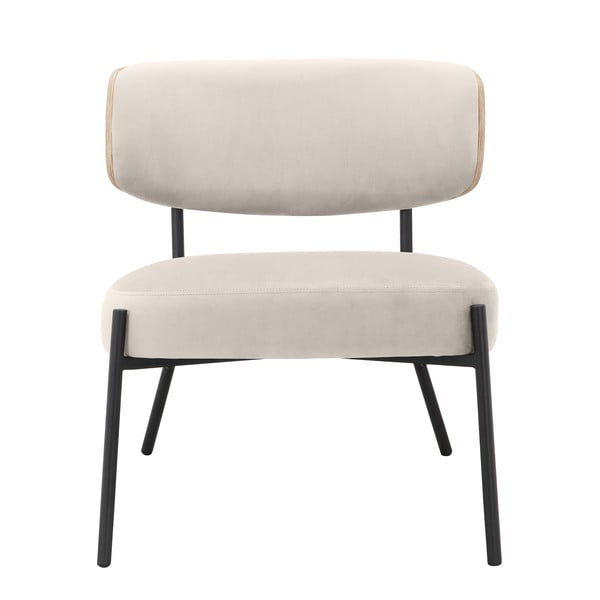 Krēmkrāsas samta atpūtas krēsls ar kāju balstu Jerry – Støraa-image-3