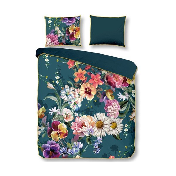 Zaļganzila divguļamā gultas veļa no kokvilnas satīna 240x220 cm Novara – Descanso