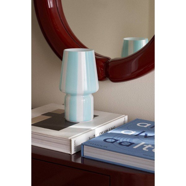 Balta/zila stikla galda lampa (augstums 21,5 cm) Carlo – Ellos Home-image-2