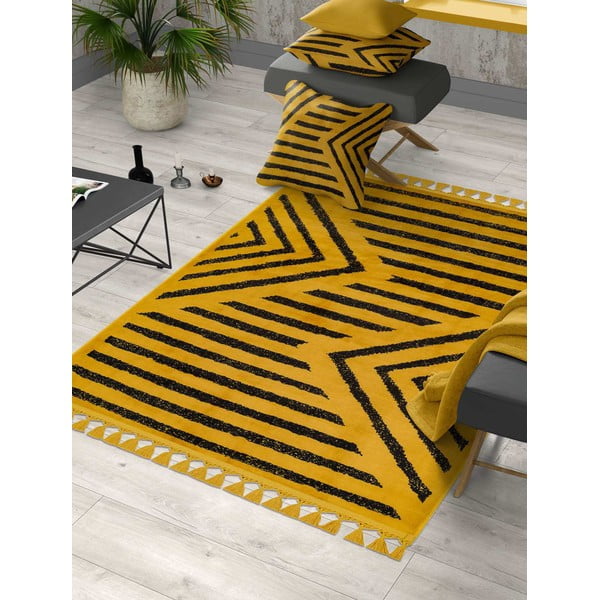 Dzeltens mazgājams paklājs 300x80 cm – Vitaus-image-1