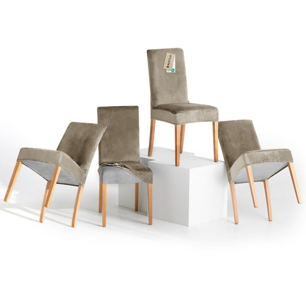 Pelēkbēši uzvelkami pārvalki krēslam (4 gab.) 48 cm Sento – Restilo