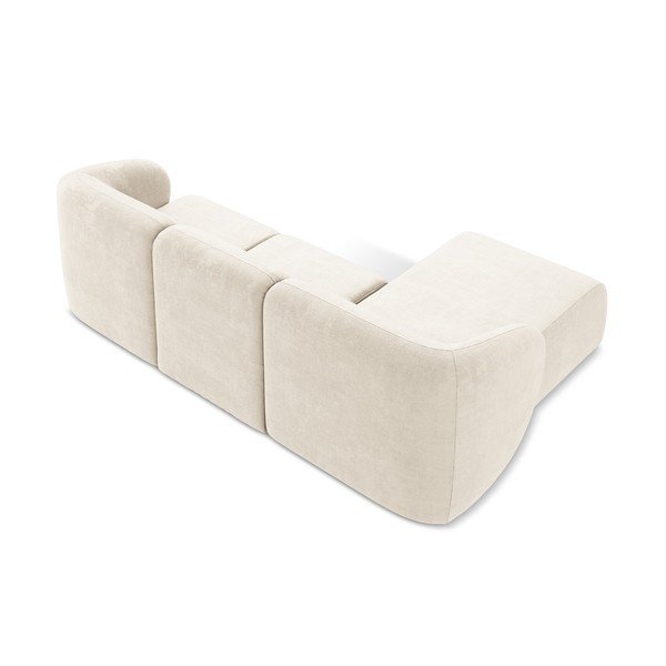 Bēšs stūra dīvāns no šenila auduma (ar kreiso stūri/ar zvilni) Lani – Makamii-image-3