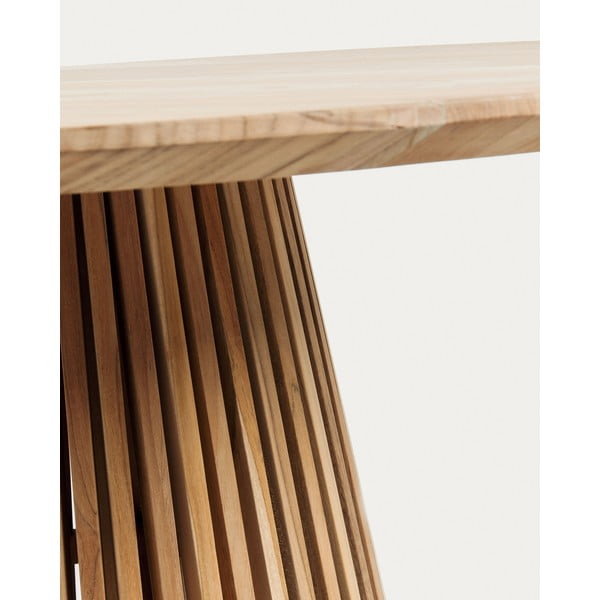 Dabīga toņa tīkkoka masīvkoka apaļš ēdamgalds ø 90 cm Jeanette – Kave Home-image-2