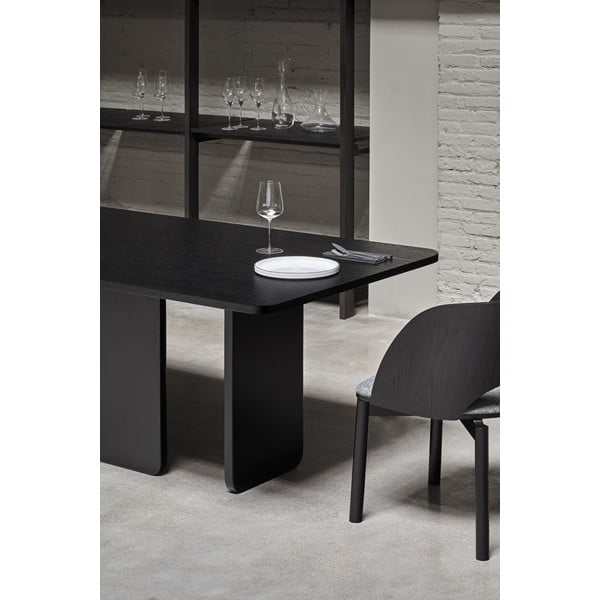 Melns ēdamgalds ar oša finieri Teulat Arq, 200 x 100 cm-image-2