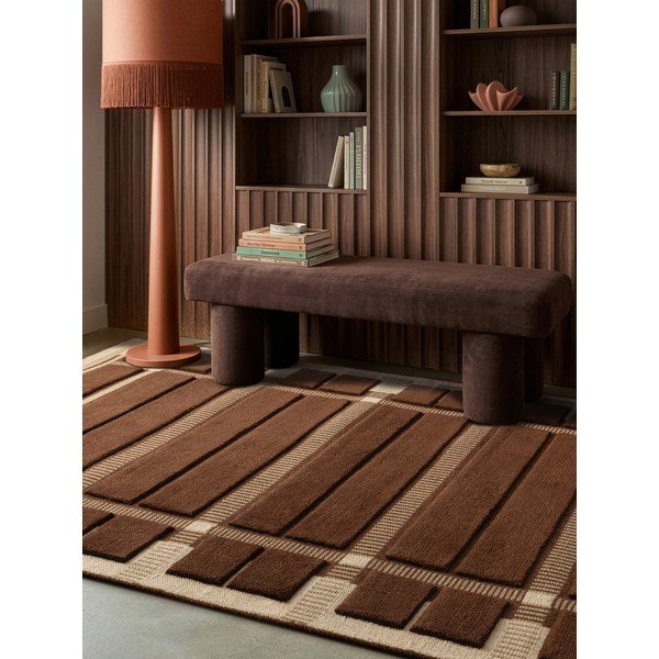 Brūns/bēšs ar rokām darināts vilnas paklājs 200x290 cm – Asiatic Carpets-image-1