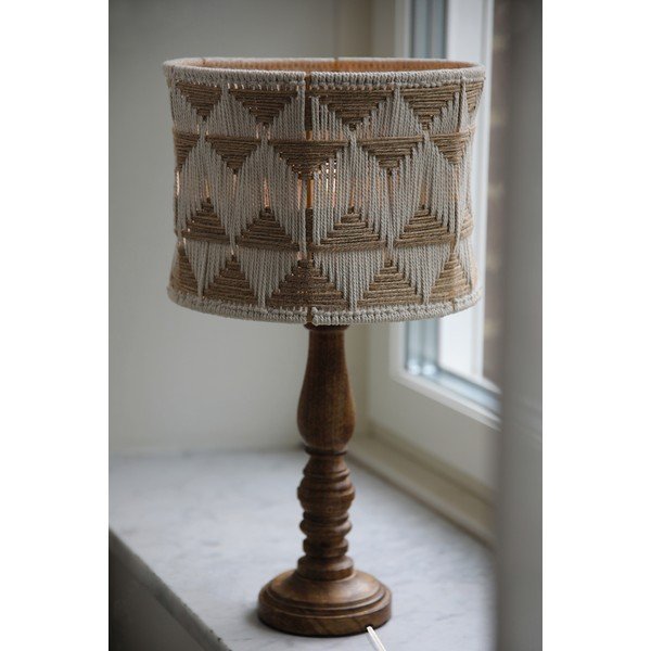 Brūna/dabīga toņa galda lampa ar auduma/džutas abažūru (augstums 45 cm) Ano – Markslöjd-image-2